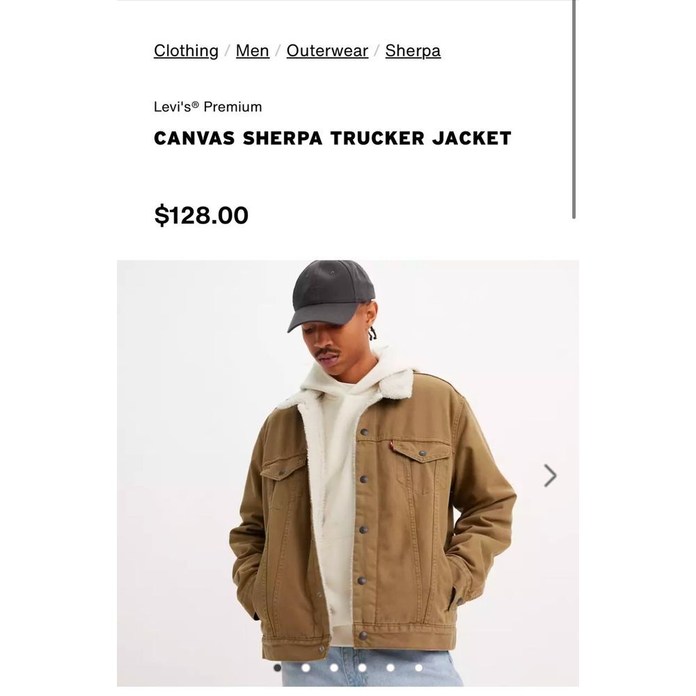 Levi's canvas, Sherpa trucker‎ jacket size small. NWOT - Picture 6 of 7